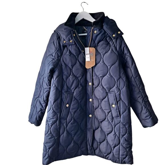 NWT J. Crew Ellington Stowe Puffer Jacket Quilted Primaloft Insulation Navy XXS - Picture 2 of 14